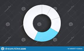 White Ring Pie Chart With One Blue Sector Stock Illustration