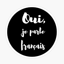oui je parle francais french sticker by alma studio paper pattern free printable french stickers black stickers