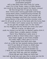 I drove for miles just to find you and find myself / all these screams, all these voices in my head / you gave me strength, gave me hope for a lifetime / i never was satisfied The Monster Lyrics Nicki Minaj