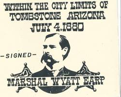 Image of wanted poster for Wyatt Earp and his posse, offering a reward for their capture, dead or alive