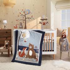 Babyletto hudson the hudson sets the vibe for a sleek, modern nursery. Lambs Ivy Sierra Sky Blue Gray Woodland Nursery 3 Piece Baby Crib Bedding Set On Sale Overstock 29366329