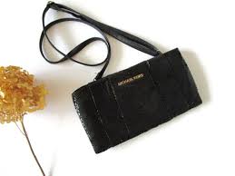 Michael Kors Purse Jet Set Black Python Embossed Calf Leather Shoulder Bag  Clutch Bag Minimalist MK Black Purse Handbag Y2K Vintage - Etsy