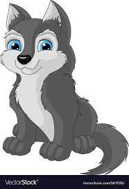 Wolf Royalty Free Vector Image Vectorstock Cartoon Wolf Cute Cartoon Animals Cute Wolf Drawings