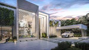 Glass walls increase the perception of space, there is a stylish mezzanine. Villa Jumeirah Dubai B8 Architecture And Design Studio