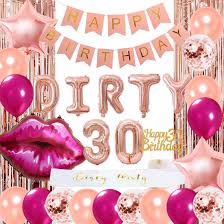 Use them in commercial designs under lifetime, perpetual & worldwide rights. Amazon Com 30th Birthday Decorations For Women Rose Gold Happy 30th Birthday For Her 30 Party Supplies Dirty 30 Balloons Sash Cake Topper Toys Games