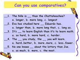 Flashcards are a wonderful way to present vocabulary to students and can be used in a variety of different ways. Comparative And Superlative Adjectives And Adverbs Ppt Download