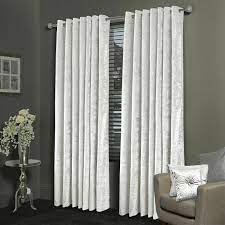Living velvet top curtain 228 x 228 red : Crushed Velvet White Blackout Eyelet Curtain With Ring Top Fully Lined Tie Backs Ebay
