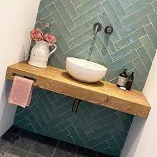 wasbak op een houten plank badkamer toiletideeen badkamer inspiratie