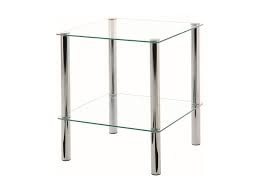 Dieser elegante und stilvolle nachttisch, in barcelona stil , lässt ihren raum heller und leichter erscheinen. Beistelltisch Chrom Glas Quadratisch 39x47x39 Cm Emden 0814003300