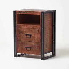 Handcrafted made to measure furniture, including quality aniline leather, harris tweed & wool fabrics. Reclaimed Wood Tall Bedside Unit With 2 Drawers Industrial Furniture Range