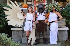 Greek Myths For Halloween Icarus The Minotaur And Medusa Costumes The Minotaur Greek Myths Medusa Costume