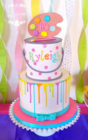 Birthday Cake Theme Ideas For Girls Charming Art Themed Birthday Cake Art Party Cakes Art Birthday Cake Party Cakes