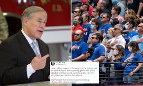 New york state lieutenant governor kathy hochul special message to the kingsborough 2020 graduating class. Texas Governor Greg Abbott Refuses To Throw First Pitch At Rangers Opener As Club Welcomes 40 300 Daily Mail Online