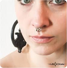 18 Gauge, Silver Nose Ring, Silver Septum Ring, Ornate Nose Ring, Body  Jewelry, Piercing, Statement Jewelry, Red, Blue, Crystal