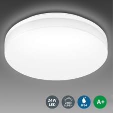 24w Round Led Ceiling Light Fixture 13 Inch Daylight White 5000k For Dining Room Le