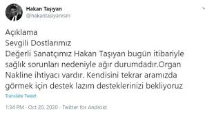 Müslüm gürses'e olan benzerliği ve güz gülleri şarkısıyla bir dönem çok ünlenen arabesk müziğinin sevilen ismi hakan taşıyan'ın son hali sevenlerini üzdü. Son Dakika Sarkici Hakan Tasiyan In Son Durumu Aciklandi Hakan Tasiyan In Sagligi