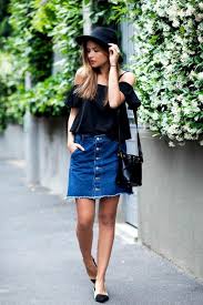 Bas de la jupe effiloché. Comment Porter La Jupe En Jean 80 Idees En Photos Archzine Fr