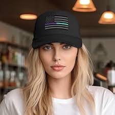 United States Thin Purple-Teal Line Flag Baseball Cap Women Men Hat  Adjustable Mesh Cap Outdoors Sun Hat at Amazon Men's Clothing store