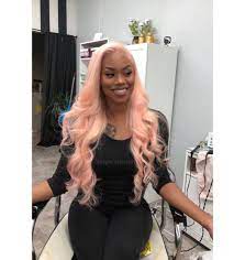 Weave Sew In With Closure Side Part Pink Long With Curls Hairstyles For Black Women Hair Styles Black Girl Pink Hair Black Women Hairstyles