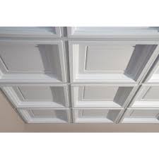 Of space between the old and new ceilings to tilt the panels in place, and an additional 2 in. Ceilume Madison White 2 Ft X 2 Ft Lay In Coffered Ceiling Panel Case Of 6 V3 Mad 22wto 6 The Home Depot