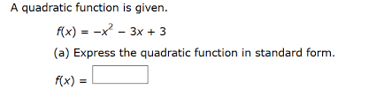 Solved A Quadratic Function Is Given F X 5x2 10x Chegg Com