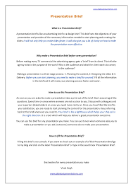 Download your copy now and make edits if needed. Presentation Brief