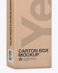 Download Carton Kraft Box Mockup In Box Mockups On Yellow Images Object Mockups