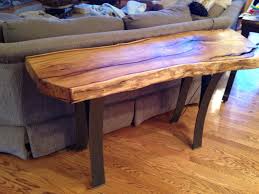 Behind The Couch Mulberry Log Table With Custom Tall Metal Legs Log Coffee Table Wood Furniture Furniture