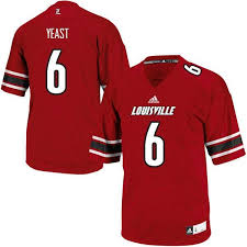 Men Louisville Cardinals 6 Russ Yeast College Football Jerseys Sale Red Louisville Cardinals Football Jerseys Jersey