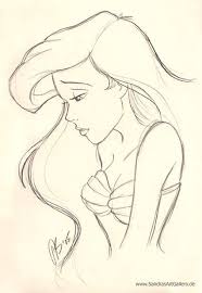 Pin By Elizabeth Liz On Hair Disney Pencil Drawings Mermaid Drawings Disney Drawings