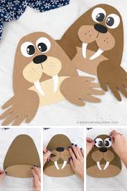 Handprint Walrus Craft For Kids Winter Crafts Preschool Winter Animal Crafts Animal Crafts Preschool