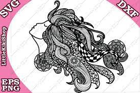 Download Zentangle Girl Svg Mandala Girl Svg Fair Girl Cut File 216072 Svgs Design Bundles
