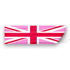 AGAS Pink Union Jack Flag 3x10 inch Static Window Cling -Vinyl Material