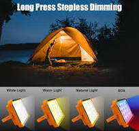 CREATESTAR Solar Portable Camping Light with Stand, 100W ...
