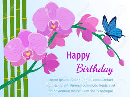 Il villaggio degli sposi, negozio reale e vendita bomboniere online e tante idee per rendere il tuo matrimonio un giorno speciale. Vettoriale Ramo Di Orchidee Rosa Steli Di Bambu E Farfalla In Stile Piatto Biglietto Di Auguri Di Buon Compleanno Fiori Disegno Di Sfondo Illustrazione Vettoriale Image 67319754
