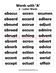 This puzzling new word game combines a word search with a jumble. 6 Letter Words That Begins With A 1