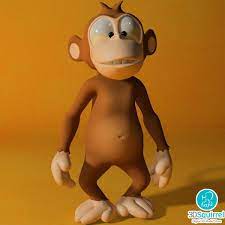 Cartoon Monkey Rigged 3d Model Obj Fbx Max Stl 3ds 3dsquirrel