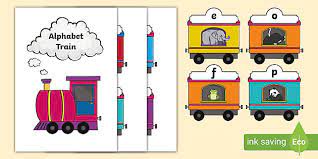 Have your child read along and take a ride on the alphabet . Alphabet Train Teacher Made