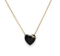 Knot Heart Gold & Black Necklace