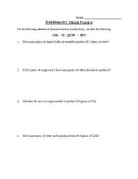 Practice Stoichiometry Mixed Calculations Long By Simplified Science