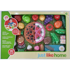 Just Like Home 35 Piece Jumbo Slice Play Food Set In 2020 Play Food Play Food Set Baby Girl Toys