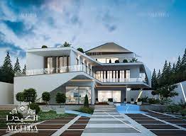Large glass windows and doors give additional visual impact. Luxury Modern Villa Design Concept Architect Magazine