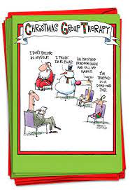 Nobleworks 12 Boxed Merry Christmas Cards Bulk Funny Cartoon Happy Holiday Stationery Hilarious Notecard Set 1 Design 12 Cards Group Therapy B5799 Buy Online In Guam At Guam Desertcart Com Productid 17409595 Step 2 select a quantity of 4 or more cards to qualify for a discount.