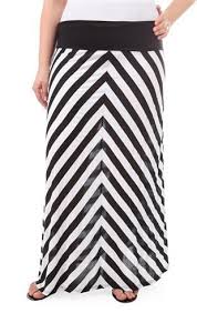 Black And White Striped Maxi Skirt Plus Size Plus Size Black And White Stripe Chevron Maxi Skirt Chevron Maxi Skirts Plus Size Outfits Plus Size Skirts