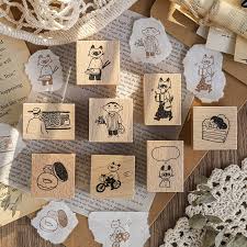 Card making & stationery scrapbooking bookbinding. Cute Cat S Gulee Bakery Decoration Stamp Set Diy Wooden Rubber Stamps Diary Scrapbooking Photo Album Card Making Mega Discount A0a4 Goteborgsaventyrscenter
