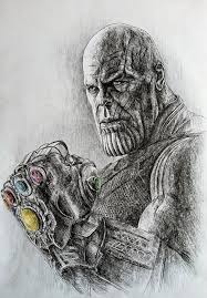 Thanos Avengers Infinity War Original Drawing Fan Art Etsy Avengers Drawings Avengers Art Marvel Art Drawings