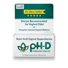 If you have specific healthcare concerns or questions about the products displayed, please contact your licensed healthcare professional for advice or answers. Ph D Feminine Health Boric Acid Vaginal Suppositories 24 Count Solace Pharmacy Wellness Shop