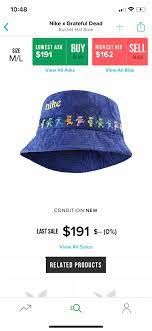 Why Did Stockx Remove The S M Nike Grateful Dead Bucket Hat It Only Allows To Purchase Sell The M L Stockx