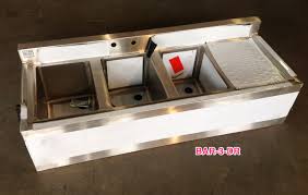 3 compartment bar sink with 24 drain
