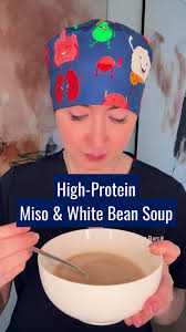 Creamy Miso White Bean Soup Recipe with High Protein
